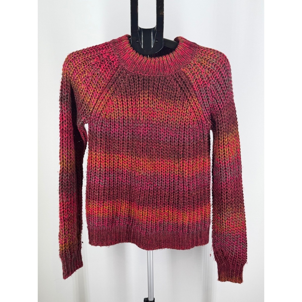 BB Dakota Steve Madden Women Space Dye Chunky Knit Sweater Pink Orange Small